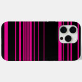 複雑なストライプ - マゼンタとブラック Case-Mate iPhoneケース (裏面 (横))