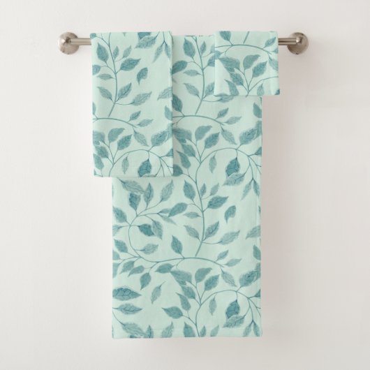 複雑なツタの植物模様 バスタオルセット (インサイチュ)