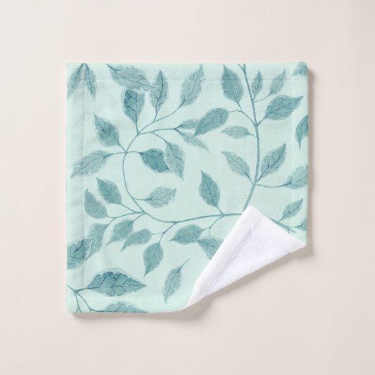 複雑なツタの植物模様 バスタオルセット (ウォッシュタオル)