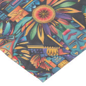 複雑なティール(緑がかった色)"エポカル対称性"テーブエレガントルRu ショートテーブルランナー (コーナー)