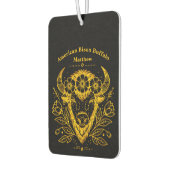 複雑なデザインでフローラクラウン付きバイソン カーエアーフレッシュナー (左)