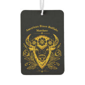 複雑なデザインでフローラクラウン付きバイソン カーエアーフレッシュナー (裏面)