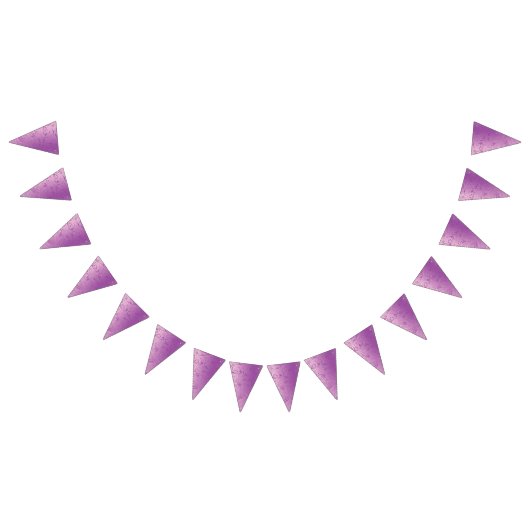 複雑なデザインの鮮やかな紫色の布地 バンティングフラッグ (全)