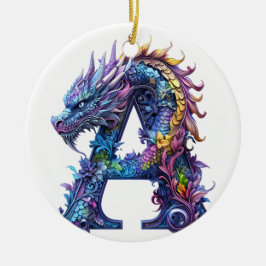 複雑なドラゴン – 手紙A セラミックオーナメント