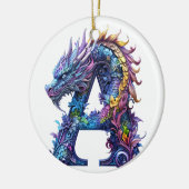 複雑なドラゴン – 手紙A セラミックオーナメント (左)