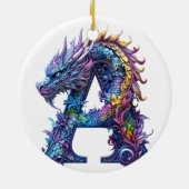 複雑なドラゴン – 手紙A セラミックオーナメント (裏面)