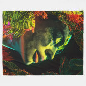 複雑なネオンの女鮮やか性Coralpunk Art フリースブランケット (正面(横))