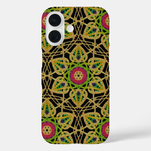 複雑なハンマー打ち金箔の花模様 Case-Mate iPhoneケース (裏面)