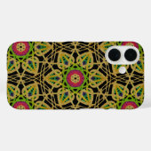 複雑なハンマー打ち金箔の花模様 Case-Mate iPhoneケース (裏面 (横))