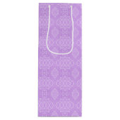 複雑なパステルパープル模様 ワインギフトバッグ (正面)