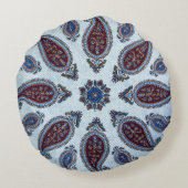 複雑なパターンを持つラウンドペイズリー装飾用クッション ラウンドクッション (裏面)
