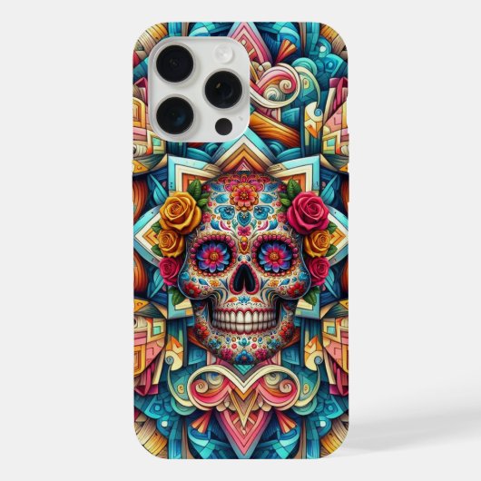 複雑なパターンシュガースカル iPhoneケース (裏面)
