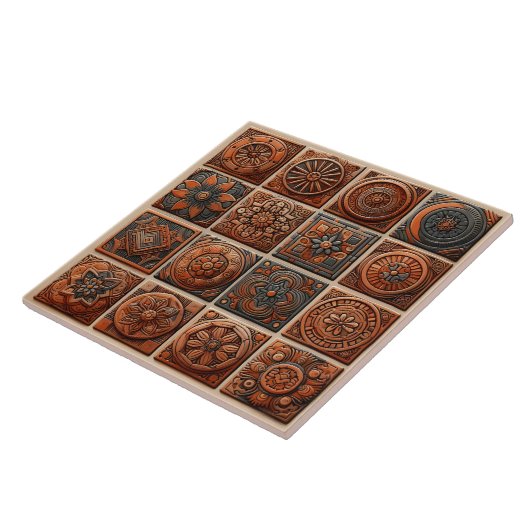 複雑なパターン(の模様が)あるセラミックタイル タイル (側面)