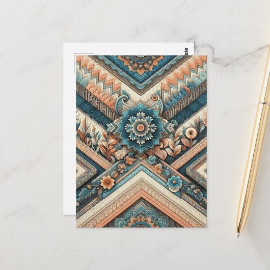 複雑なパターン ポストカード (正面/裏面インサイチュ)