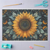 複雑なヒマワリ植物芸術のデコパージュ 薄葉紙 (クラフト)