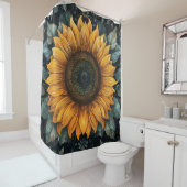 複雑なヒマワリ植物芸術 シャワーカーテン (インサイチュ)