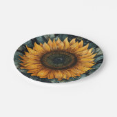 複雑なヒマワリ植物芸術 ペーパープレート (アングル)