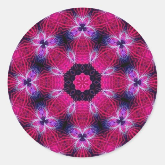 複雑なピンクステッカー ラウンドシール (正面)