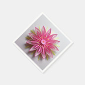 複雑なピンクフローラ折り紙デザイン スタンダードカクテルナプキン (角)