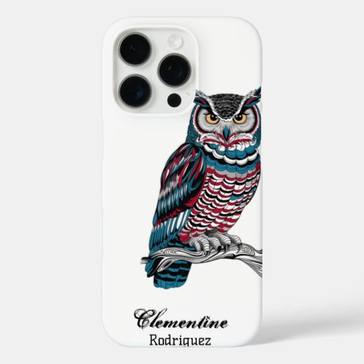 複雑なフクロウの木彫 Case-Mate iPhoneケース (裏面)