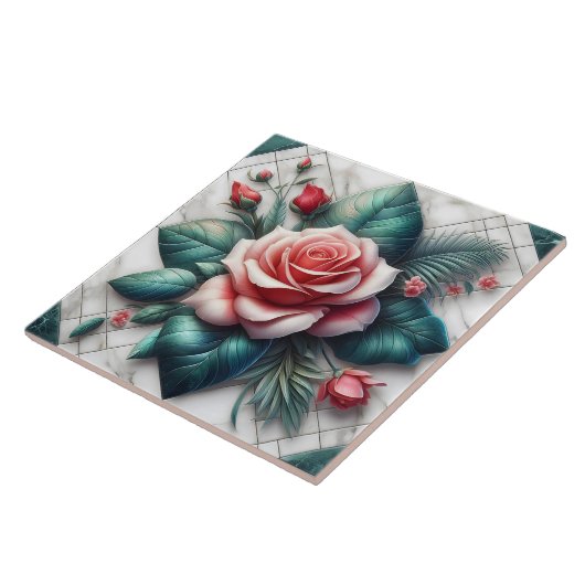 複雑なフローラタイルモザイクのアートワーク タイル (側面)