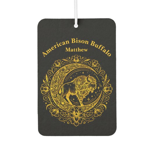複雑なフローラデザインパターンのバイソンバッファロー カーエアーフレッシュナー (正面)