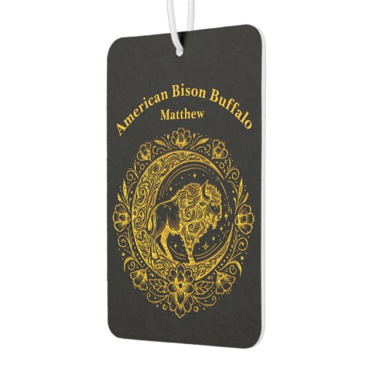 複雑なフローラデザインパターンのバイソンバッファロー カーエアーフレッシュナー (左)