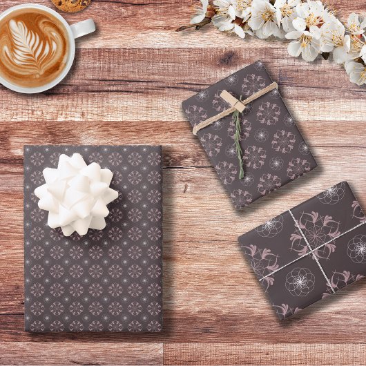 複雑なフローリッシュデザインのセット – ラッピング紙 ラッピングペーパーシート