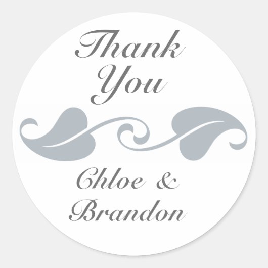 複雑なブドウの木に感謝ステッカー ラウンドシール (正面)