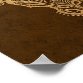 複雑なブラウンタウロス〔占星術の〕十二宮図 ポスター (角)