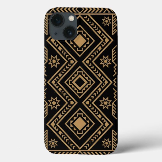 複雑なブラックゴールドの幾何学模様 Case-Mate iPhoneケース (裏面)