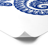 複雑なブルー山羊座〔占星術の〕十二宮図オンホワイト ポスター (角)