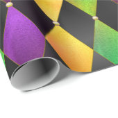 複雑なマルディグラスカラーズダイヤモンドアーガイル ラッピングペーパー (ロールコーナー)