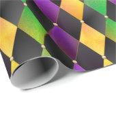 複雑なマルディグラスカラーズダイヤモンドアーガイル ラッピングペーパー (ロールコーナー)