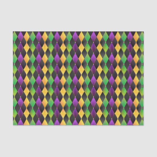 複雑なマルディグラスカラーズダイヤモンドアーガイル 薄葉紙 (正面)