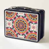 複雑なマンダラデザイン メタルランチボックス (裏面)