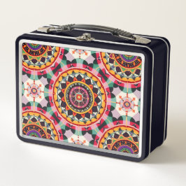 複雑なマンダラデザイン メタルランチボックス