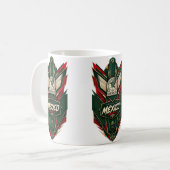 複雑なメキシコ風エンブレム コーヒーマグカップ (正面左)