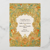 複雑なモチーフとフィリグリーの魅力溢れる 箔招待状 (正面)
