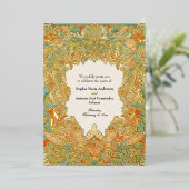 複雑なモチーフとフィリグリーの魅力溢れる 箔招待状 (立ち正面)