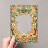 複雑なモチーフのフィリグリーのアクリルオーバーレイ アクリル招待状 (インサイチュ (ポータブル))