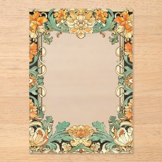 複雑なモチーフのフィリグリー写真または招待状オーバーレイ アクリル招待状 (正面)