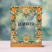 複雑なモチーフのフィリ澄んグリー、中央テーブル記号 アクリルサイン (ニュートラル)