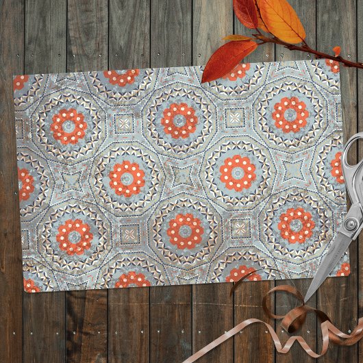 複雑なモロッコの幾何学的モザイクパターン 薄葉紙