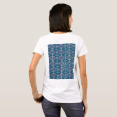 複雑なモーメントを備えた対称の青と白の絨毯 Tシャツ (裏面フル)