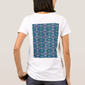 複雑なモーメントを備えた対称の青と白の絨毯 Tシャツ (裏面)