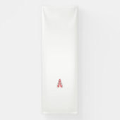 複雑なラインアートのモノグラムを特徴とする赤いグラフィックデザイン 横断幕 (縦)