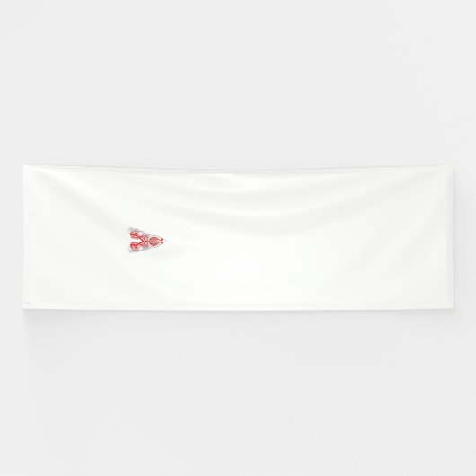 複雑なラインアートモを搭載したレッドグラフィックデザイン 横断幕 (横)