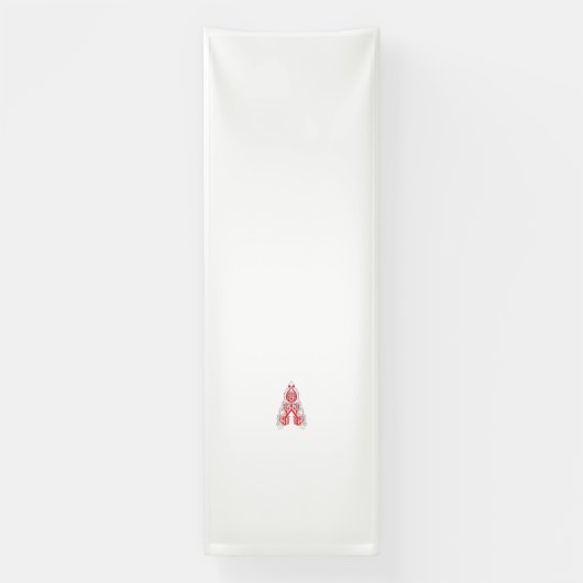 複雑なラインアートモを搭載したレッドグラフィックデザイン 横断幕 (縦)