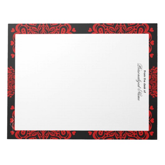 複雑なラブノート – 黒い無線のメモ帳 ノートパッド (正面)